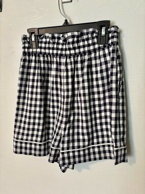 J. Crew Black & White Gingham Paperbag Waist Shorts